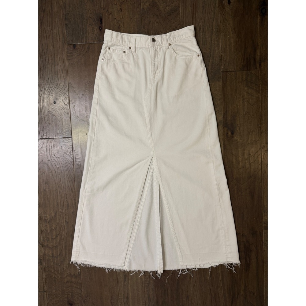 GAP Cream Maxi Skirt with Front Vent